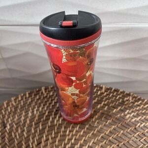 Starbucks Posey Flower Insulated Mug 2007 Flip Top Cup 16 oz New Collectible